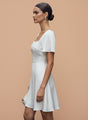 Women’s Luxury European Satin White Midi Dress