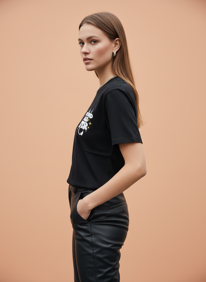 Women's Black Oversized T-Shirt