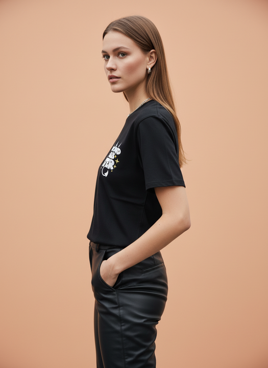 Women's Black Oversized T-Shirt