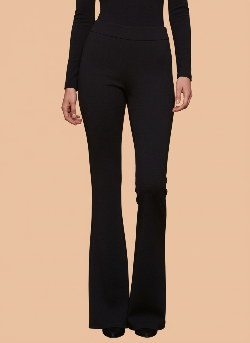 Black Flared Trousers for Women