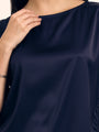 Women's Luxury Elegant Navy European Satin Top