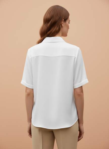 Short Sleeve European Satin Shirt