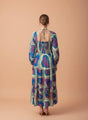 Rayon Printed A Line Full Sleeve Maxi Dress