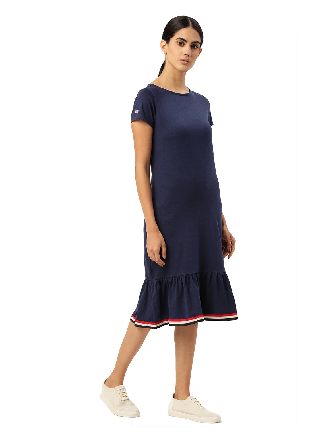 WOMENS PREMIUM COTTON HALF SLEEVE FLARED DRESSES