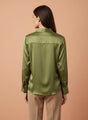 Olive Regular Fit Summer Satin Shirt