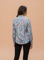 Satin Multicolour Long Length Curved Hem Digital Print Shirt