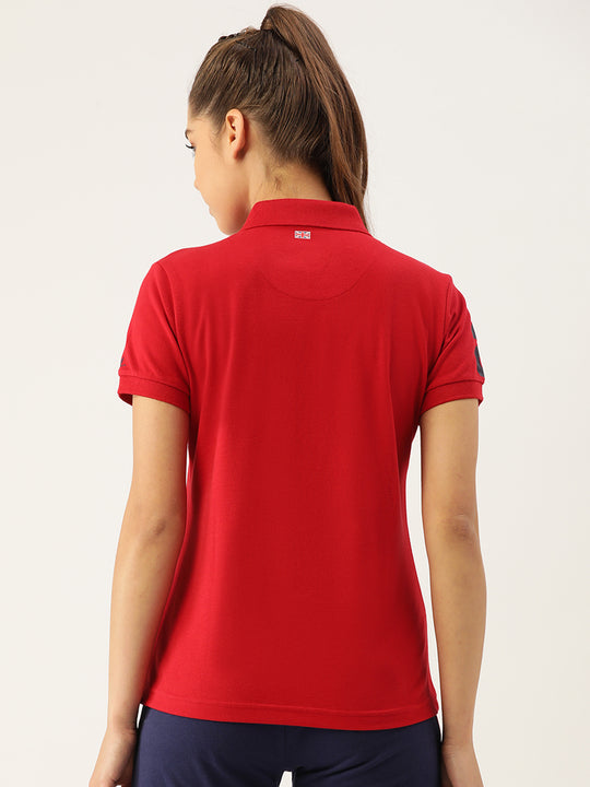 WOMENS PREMIUM COTTON PRINTED HALF SLEEVE POLO T-SHIRTS