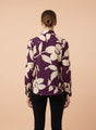 Premium Rayon Shirt With Purple Floral Print