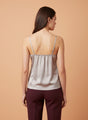 European Satin V-Neck Sleeveless Top
