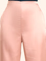 Luxury Satin Wide Leg Pants European Fabric  Blush Pink Glam Look
