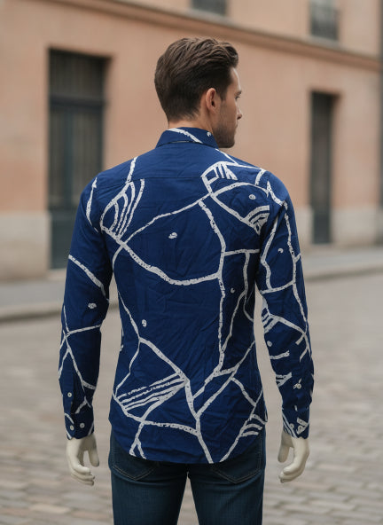 Men'S Premium Rayon Shirt With Abstract Print