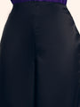 Luxury Satin Wide Leg Pants European Fabric  Black Glam Look