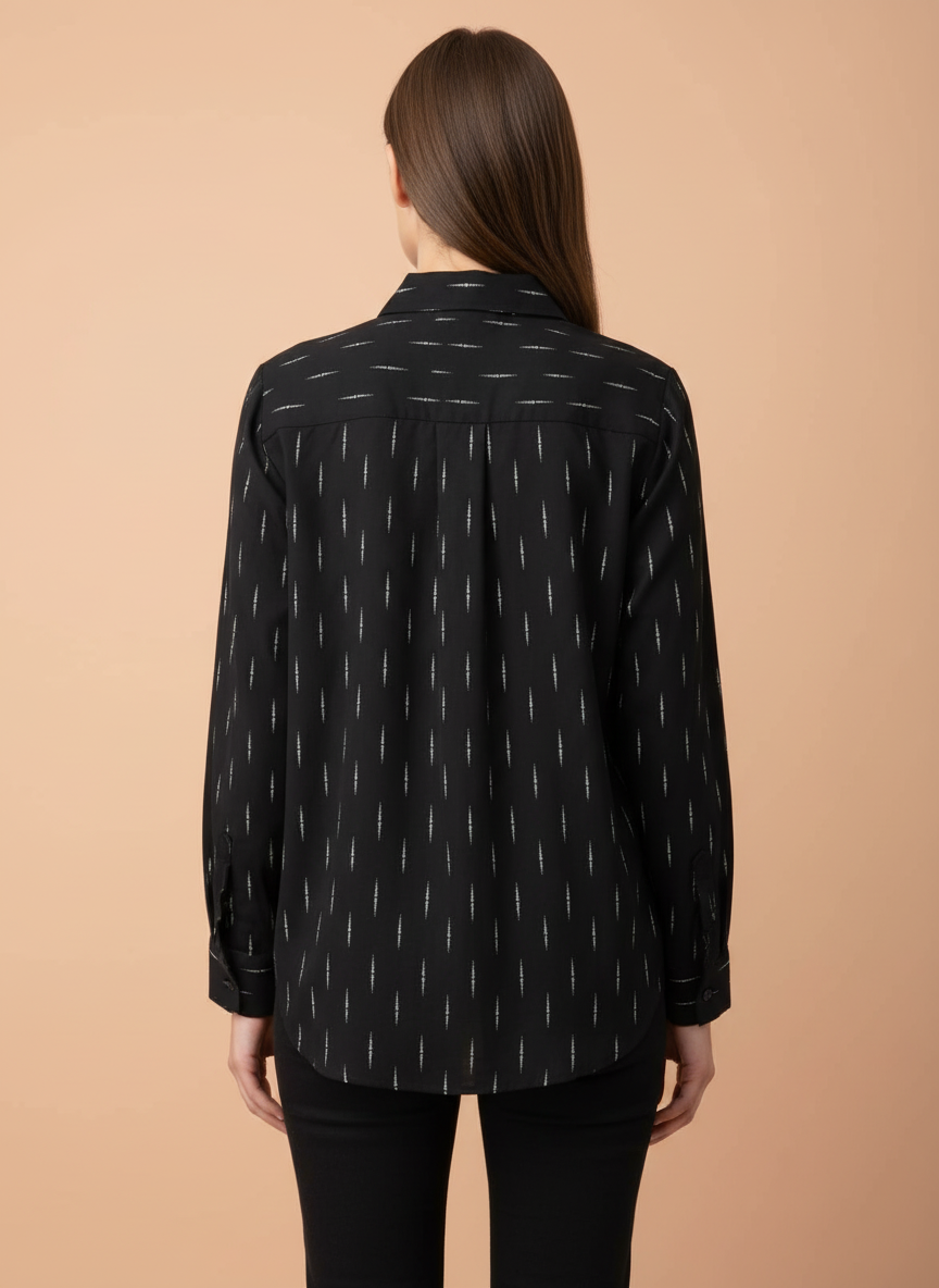 Black Pinstripe Shirt for Women