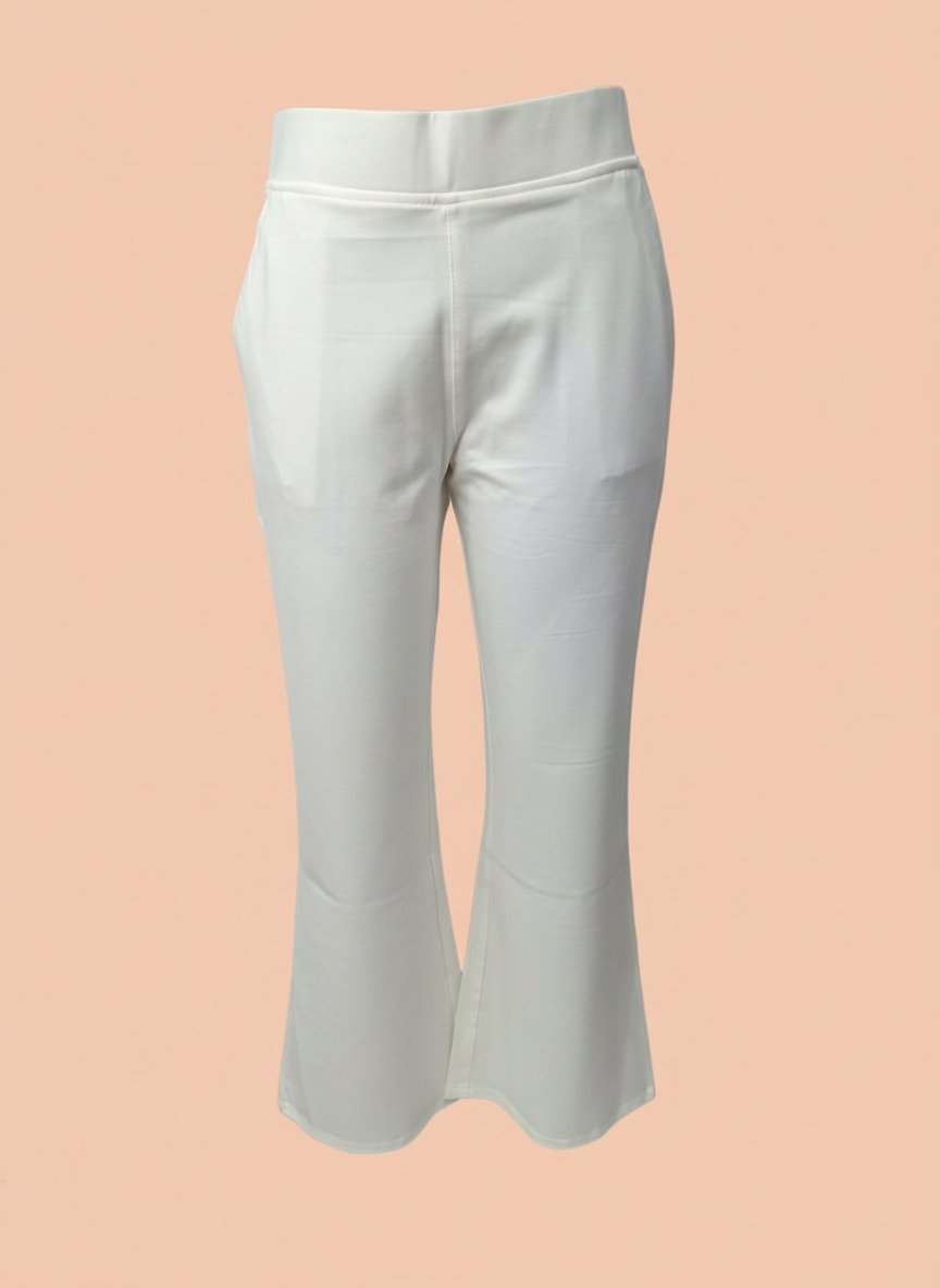 White Flared Trousers for Women