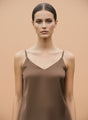 European Satin V-Neck Sleeveless Top