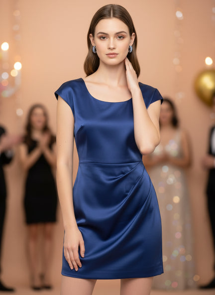 Elegant Blue & Silver Cubic Zirconia Crystal Hoop Earrings for Women