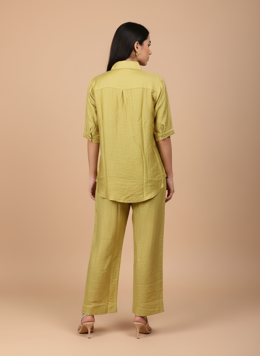 Elegant Embroidered Mustard Co-Ord Set for Women