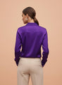 Purple Regular Fit Summer Satin Shirt
