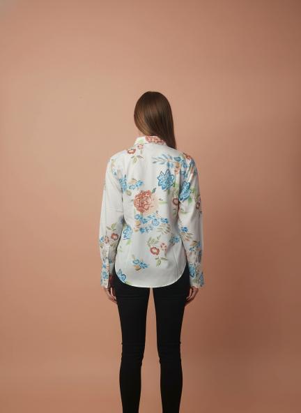 Premium Micro Digital Print Puff Sleeve Shirt