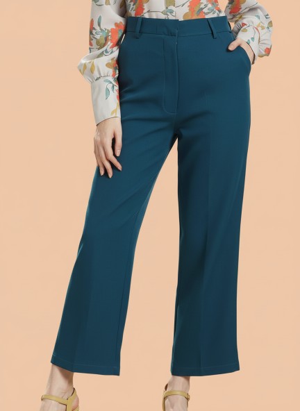 Banana Crepe French Rose Straight Fit Flap Pocket Trouser