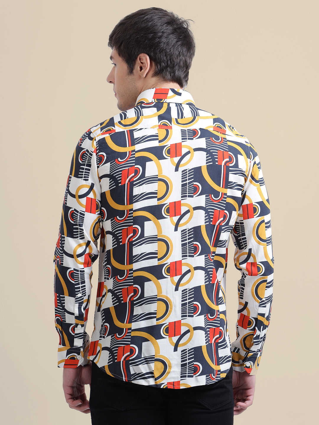 Smart Fit Abstract Printed Men'S Premium Rayon Shirt