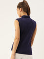 WOMENS PREMIUM COTTON SOLID SLEEVELESS POLO T-SHIRTS
