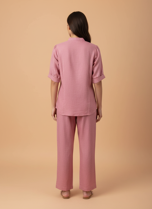 Elegant Pink Embroidered Co-Ord Set for Women