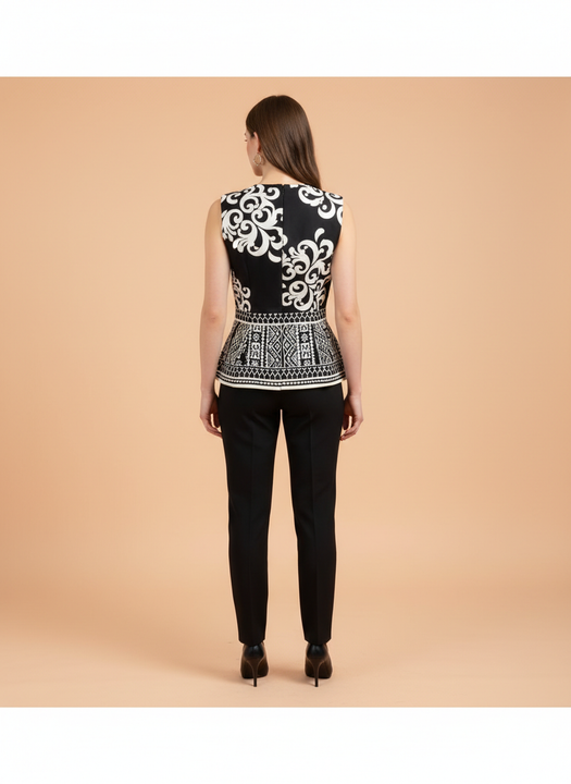 Elegant Black & White Embroidered Co-ord Set for Women