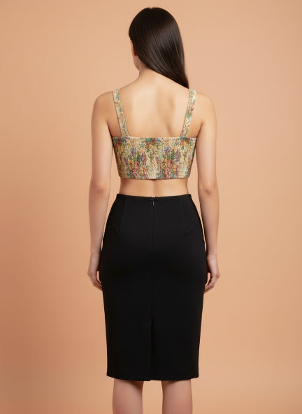 Floral Printed Midi Dress with Shrug  Elegant & Stylish Women’s Wear