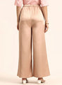 Satin Wide Leg Pants European Fabric  Peachy Pink Glam Look