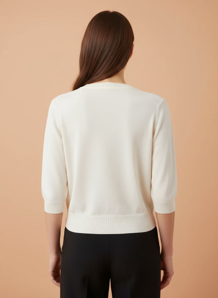 Elegant Ivory Knit Top