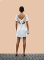 Women’s Luxury European Satin White Midi Dress
