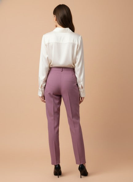 Banana Canyon Rose Skin Fit Multi Pleated Trouser
