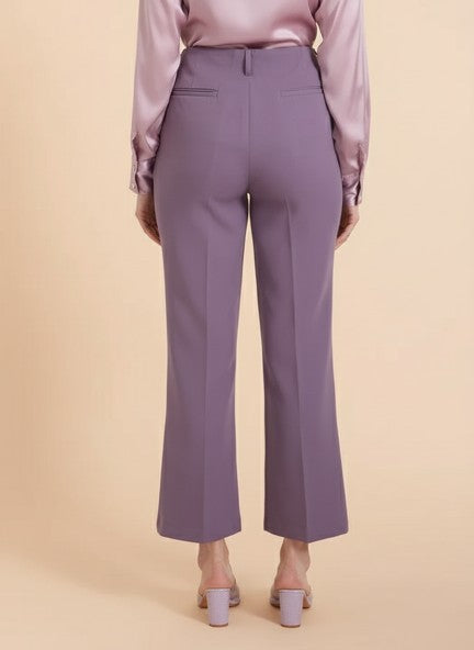 WOMEN'S LUXURY BANANA CREPE FLARED TROUSER WITH SLASH POCKET