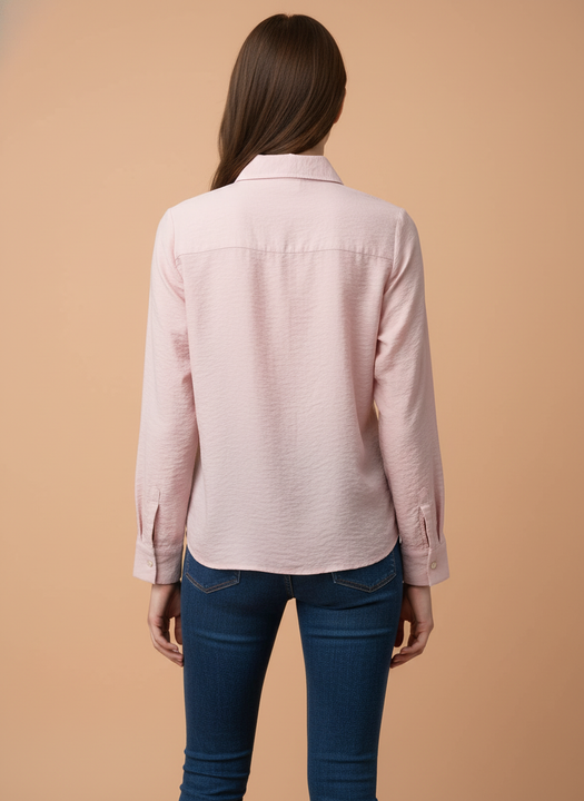 Blush Pink Pearl Embellished Designer Shirt