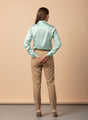 Mint Green Regular Fit Solid Satin Shirt