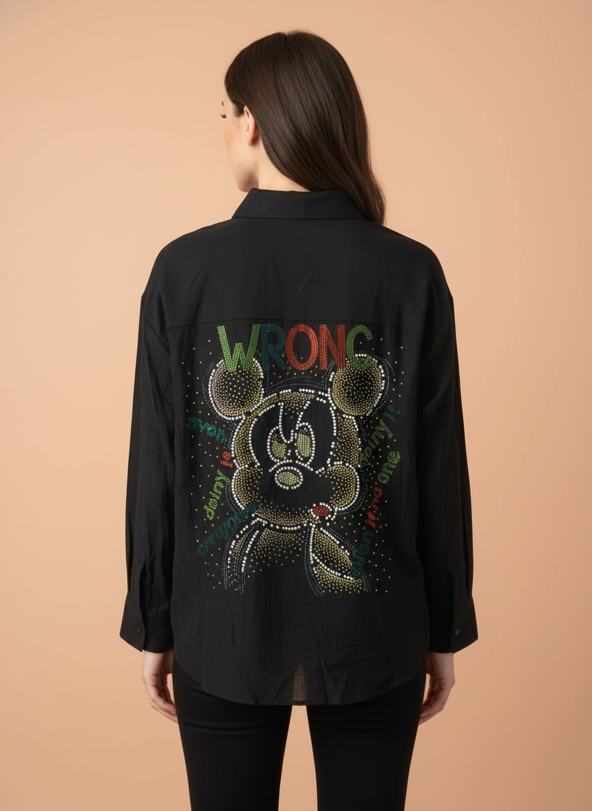 Classic Black Full Sleeve Formal Shirt for Women