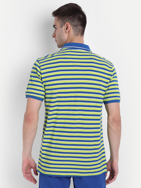 Premium Cotton Striped Half Sleeve Polo