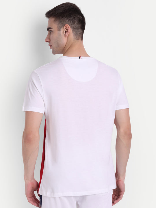 Mens Premium Cotton Colourblock Printed Half Sleeve Crew Neck T-Shirts