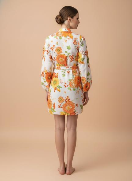 Premium Muslin Digital Print  Midi Dress With Slash Pocket