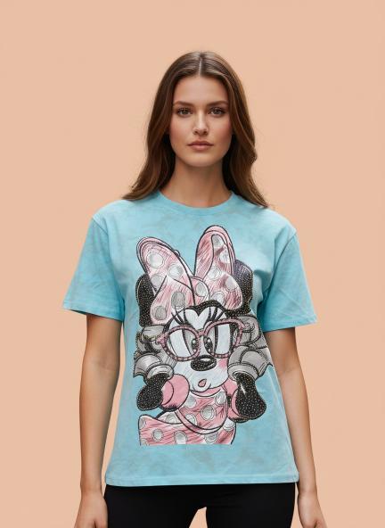 Cute Cartoon Graphic Printed T-Shirt for Women