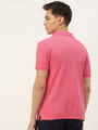 Premium Pink Cotton Striped Half Sleeve Polo
