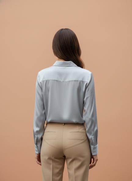 Steel Grey Regular Fit Summer Satin Shirt