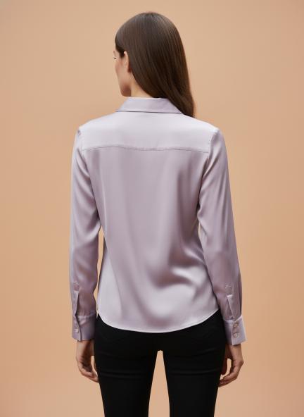 Lilac Regular Fit Summer Satin Shirt