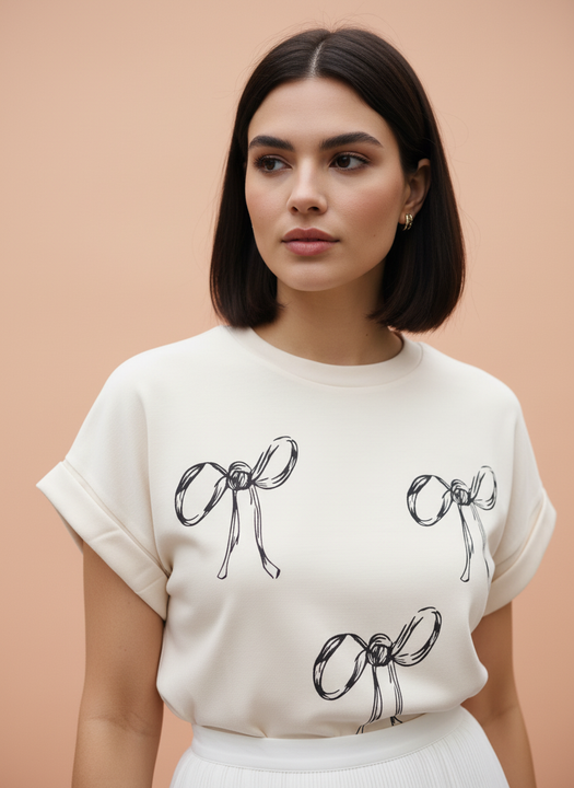 Parisian Bow Style T-Shirt