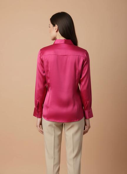 Ruby Pink Regular Fit Summer Satin Shirt
