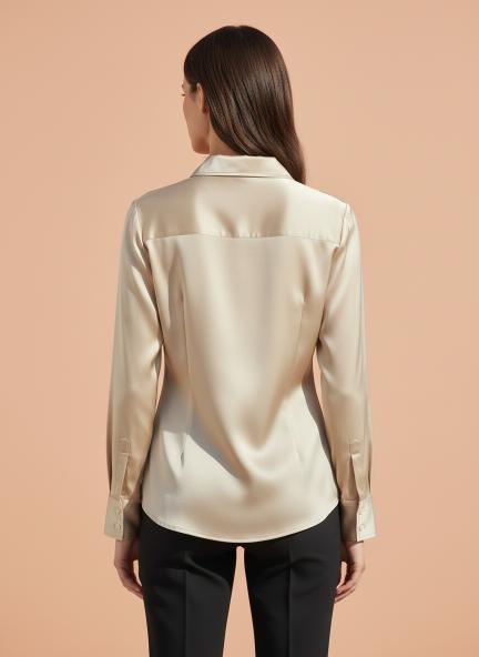 Tan Brown Regular Fit Summer Satin Shirt