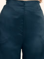 Luxury Satin Wide Leg Pants European Fabric  Emerald  Green Glam Look