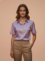 Short Sleeve European Satin Shirt