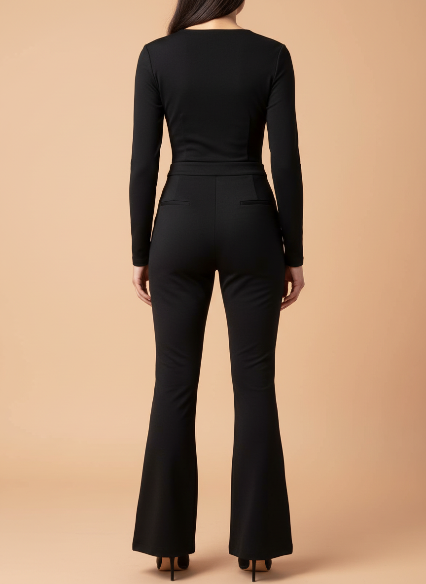 Black Flared Trousers for Women